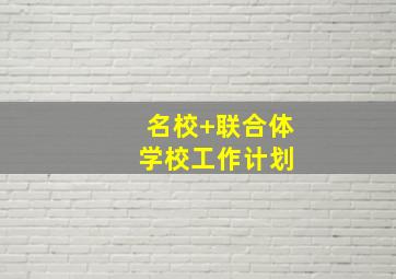 名校+联合体 学校工作计划